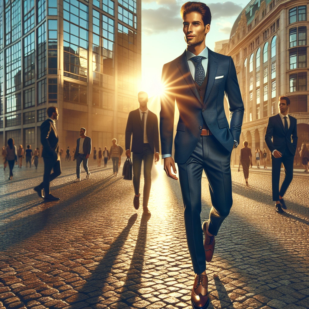 navy blue suit with brown shoes - Slate Blue Suits and Wingtip Shoes - navy blue suit with brown shoes