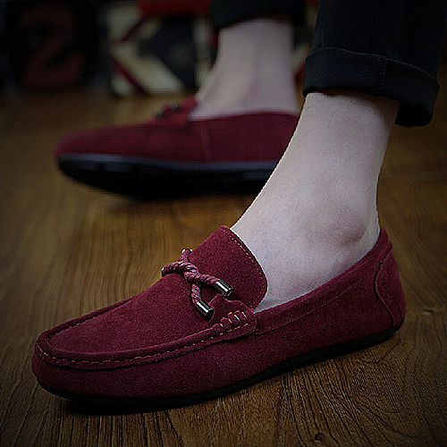 Comfort Suede Driving Shoes - burgundy suede shoes mens