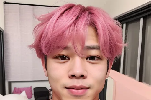 Cute short asian hairstyles male straight hair - Jimin's Pink Hair with Bangs - Cute short asian hairstyles male straight hair