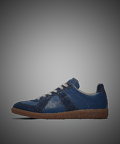 Maison Margiela Replica Low Top Sneakers - blue bottom shoes mens