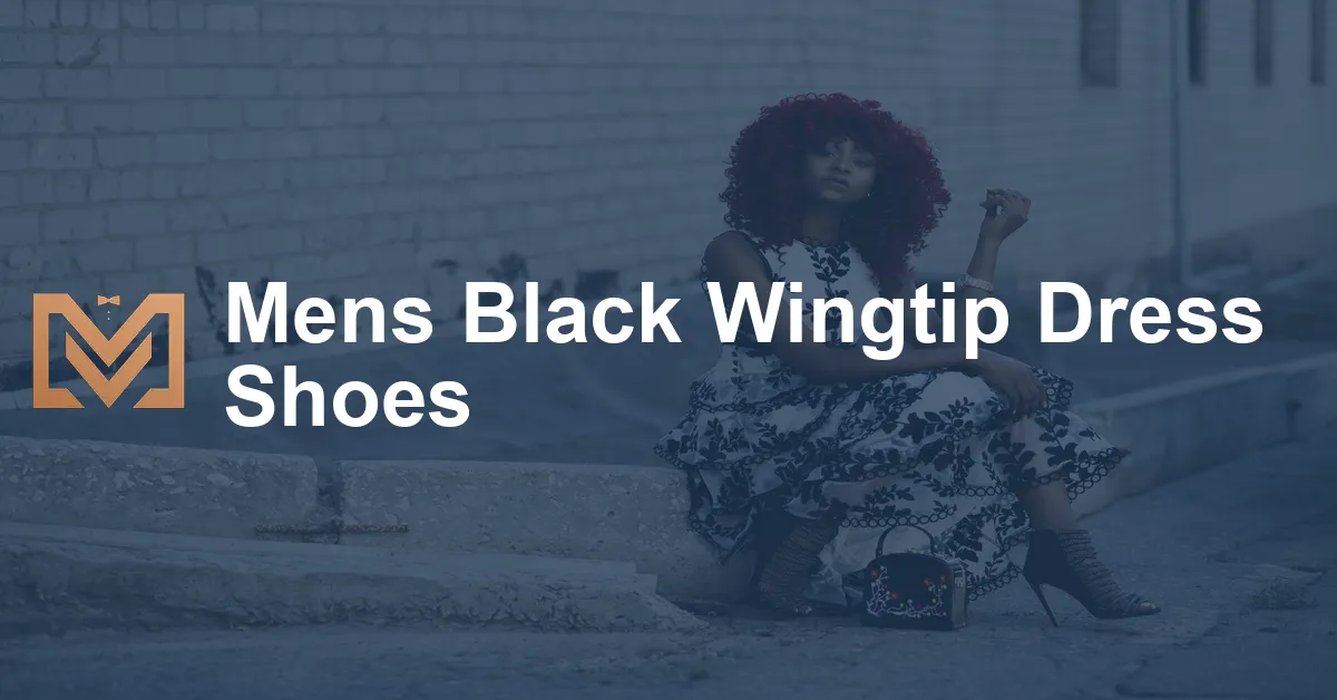 Mens Black Wingtip Dress Shoes - Men's Venture