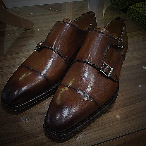 Monk Strap Shoes - cognac men's dress shoes