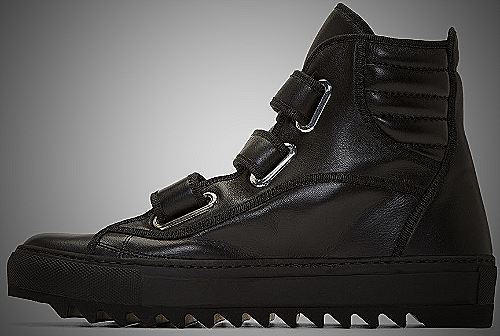 Raf Simons Black & White Canvas High-Top Sneakers - raf simons mens shoes