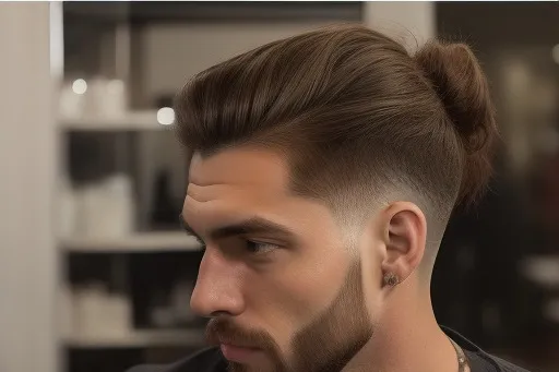 low-maintenance men's haircuts for straight fine hair - The Mid-Level Man Bun - low-maintenance men's haircuts for straight fine hair
