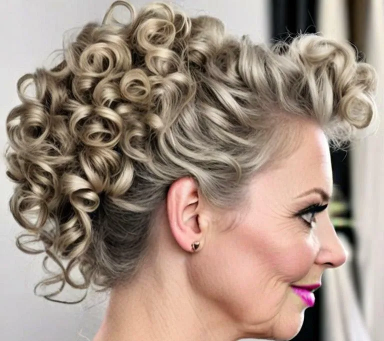 hairstyles for mother of the bride over 50 - Curly Half Updo - hairstyles for mother of the bride over 50