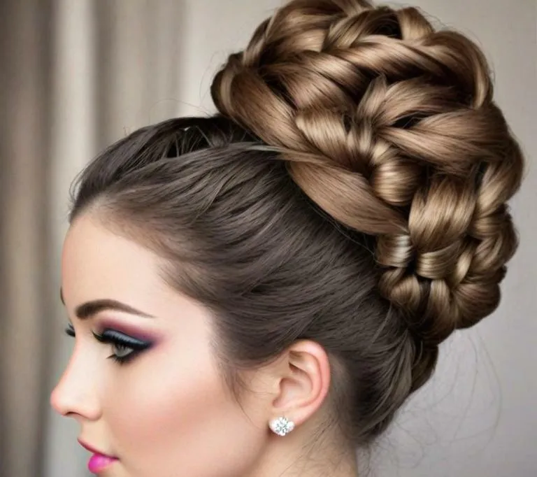 bridesmaid hairstyle for round face - Elegant Braided Updo: Adding Texture and Volume - bridesmaid hairstyle for round face