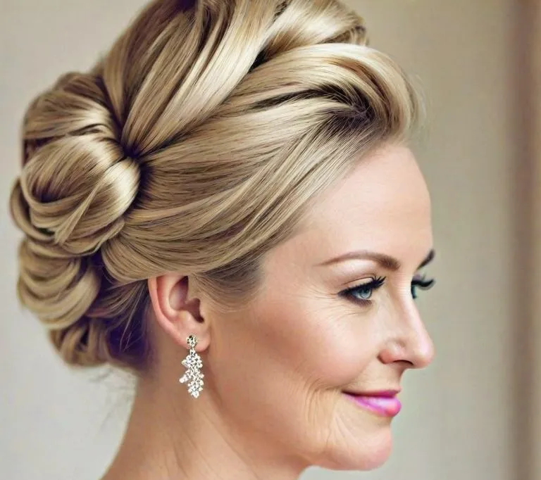 simple wedding hairstyles for mother of the bride - Elegant Updo With Hair Comb - simple wedding hairstyles for mother of the bride