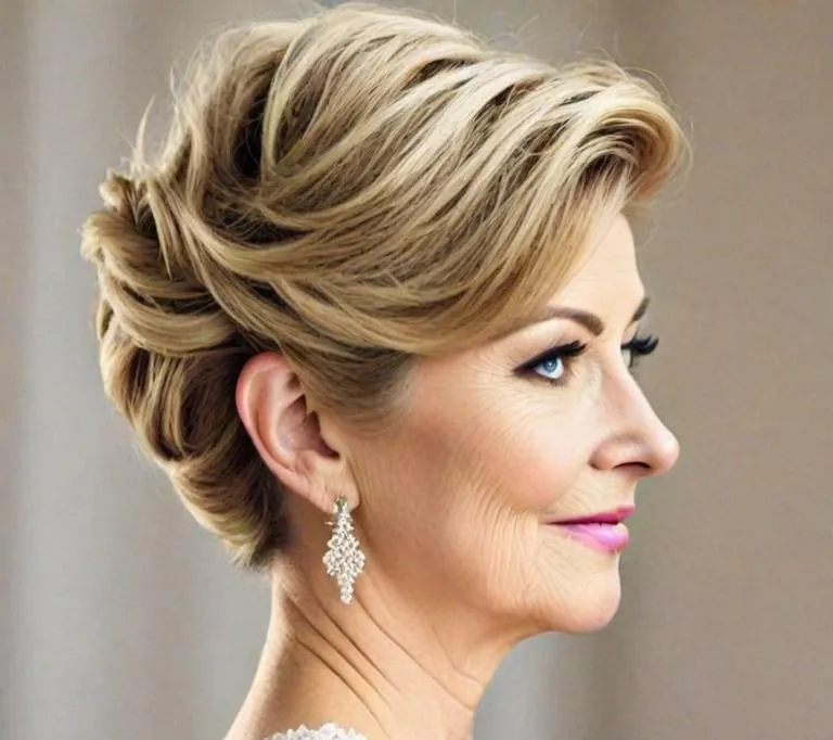 short hairstyles for mother of the bride over 60 - Elegant and Timeless Updos - short hairstyles for mother of the bride over 60