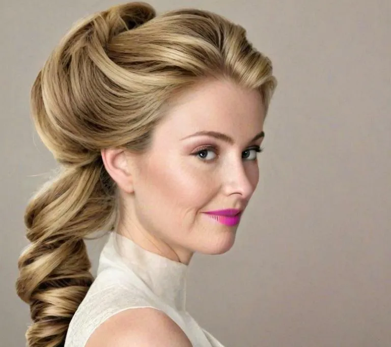 easy updos for round faces wedding guest mother of the bride medium length - Fancy Flowing Ponytail - easy updos for round faces wedding guest mother of the bride medium length