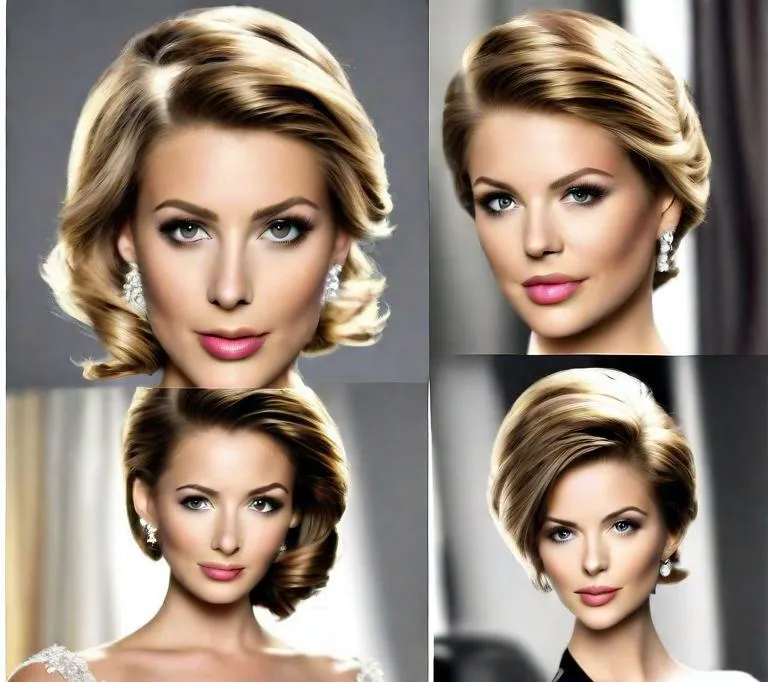 Wedding hairstyle for round face to look slim short hair - Recommended Product: TRESemmé Extra Hold Hairspray - Wedding hairstyle for round face to look slim short hair