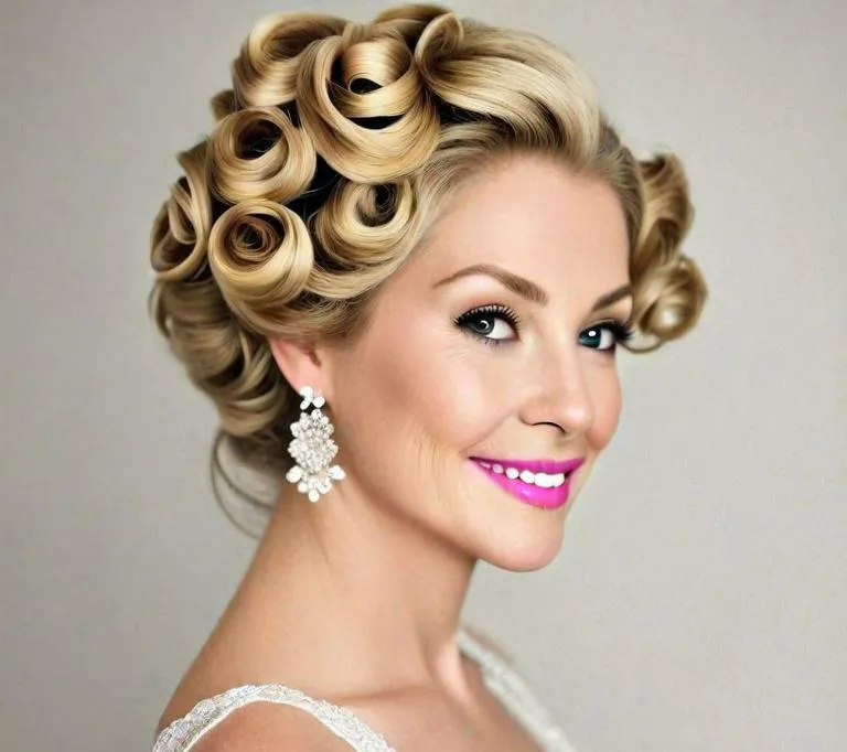 simple wedding hairstyles for mother of the bride - Rolled Curls - simple wedding hairstyles for mother of the bride
