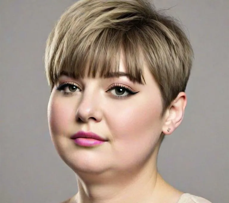 low maintenance short hairstyles for fat faces and double chins - Simple Pixie Cut - low maintenance short hairstyles for fat faces and double chins