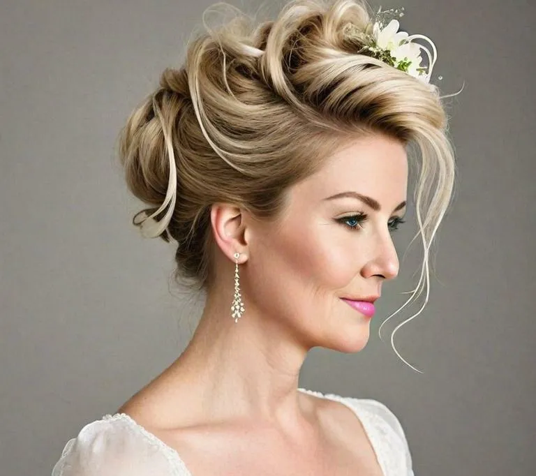 simple wedding hairstyles for mother of the bride - Simple Updo With Wispy Tendrils - simple wedding hairstyles for mother of the bride